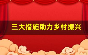 三大措施助力乡村振兴新路径_乡村振兴 巩固脱贫成果